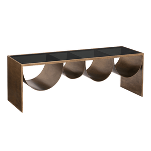 Reed Coffee Table Brass & Black - Elite Maison