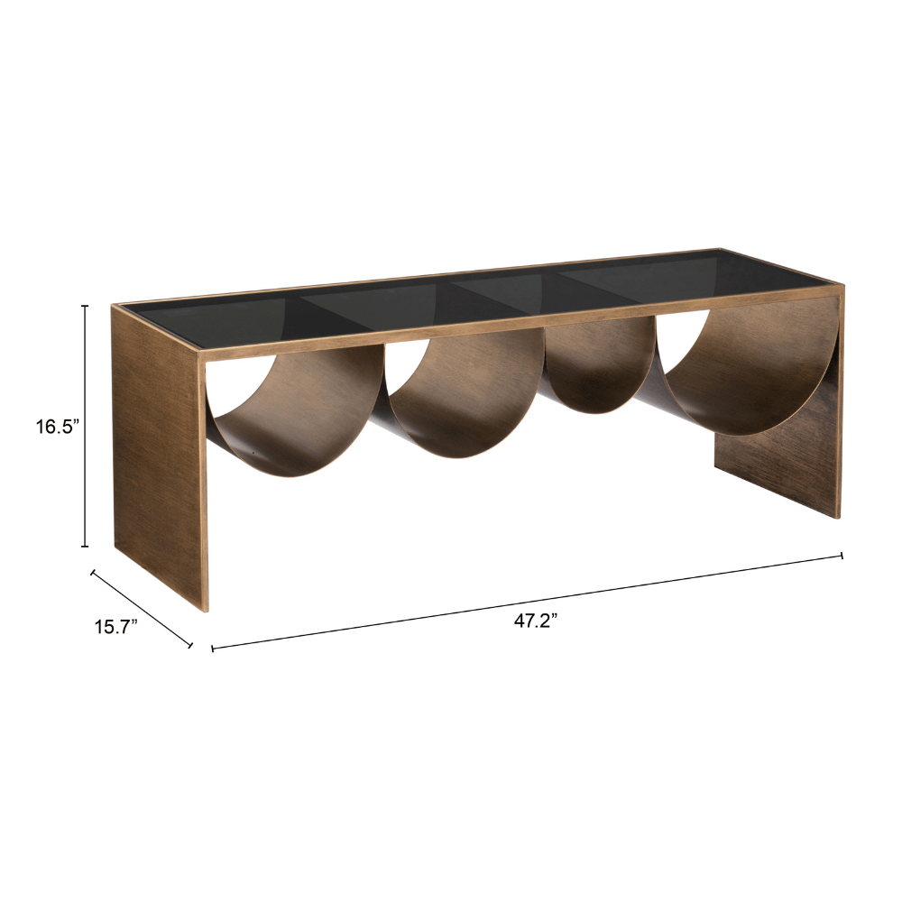 Reed Coffee Table Brass & Black - Elite Maison