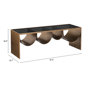 Reed Coffee Table Brass & Black - Elite Maison
