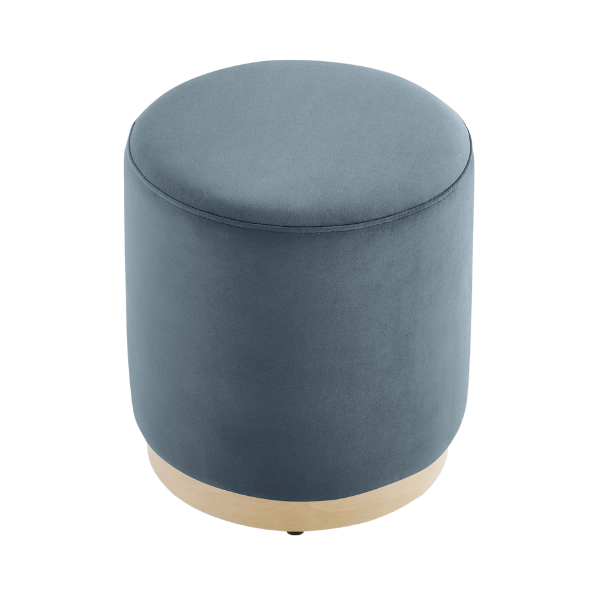 Tilden 16" Round Performance Velvet Upholstered Ottoman