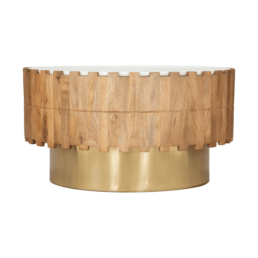 Natural wood Bombay coffee table by Zuo, featuring a sleek design and elegant finish, perfect for modern living spaces.