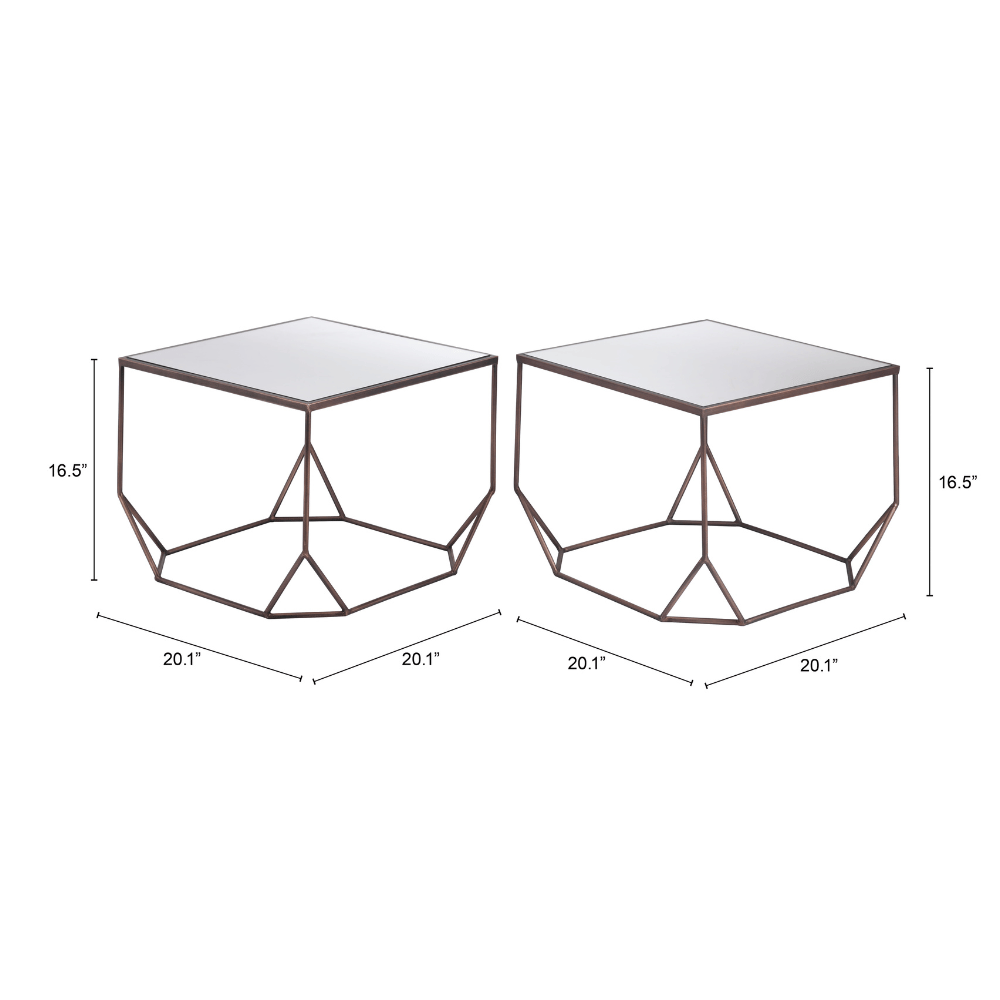 Arzon Coffee Table Set Bronze