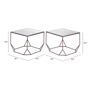 Arzon Coffee Table Set Bronze