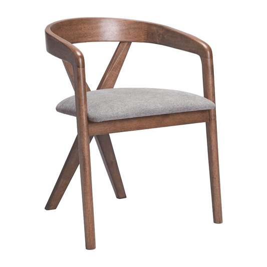 Cairo Dining Chair Dove Gray & Walnut - Elite Maison