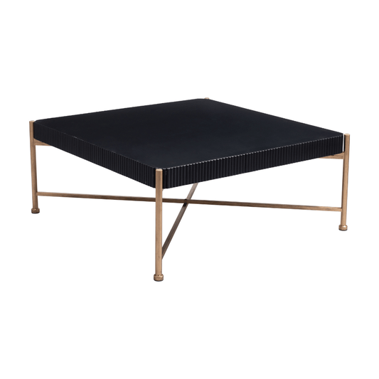 Black Nazaire coffee table by Zuo featuring a sleek, modern design with a smooth surface and sturdy legs.