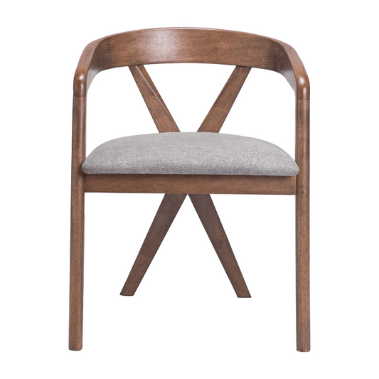 Cairo Dining Chair Dove Gray & Walnut - Elite Maison