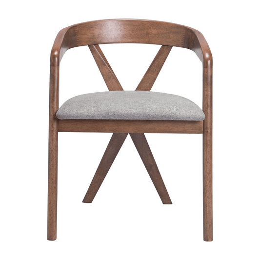 Cairo Dining Chair Dove Gray & Walnut