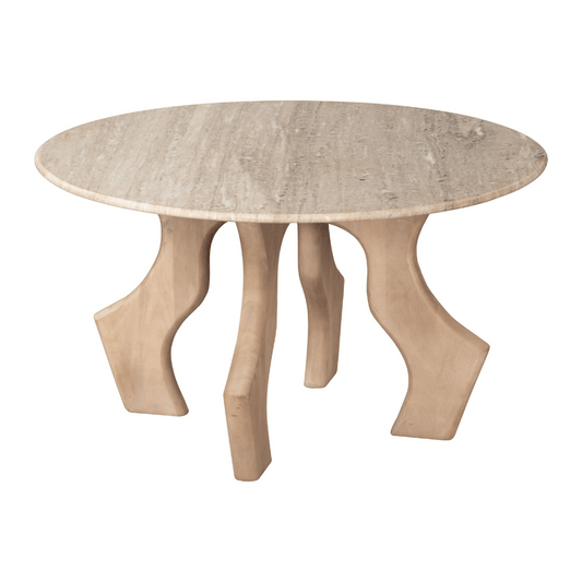 Eda Coffee Table White & Natural - Elite Maison