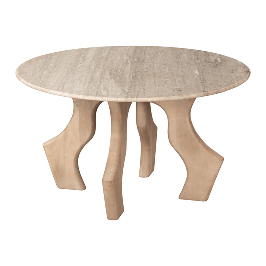 Eda Coffee Table White & Natural - Elite Maison