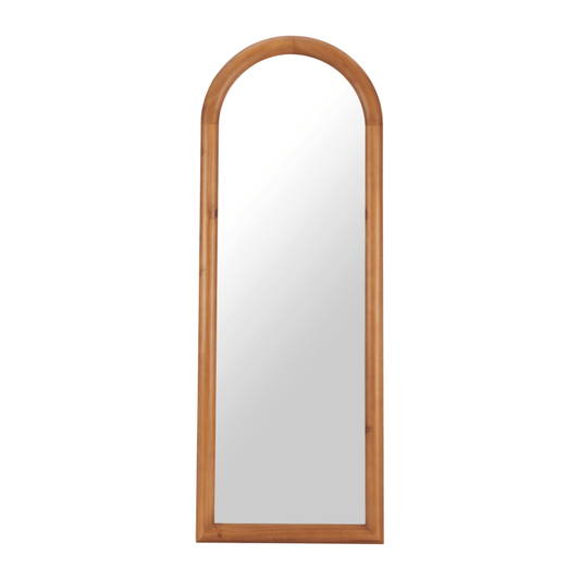 Modern architectural wood framed mirror by Zuo featuring a sleek, natural finish and a minimalist design for contemporary interior decor.