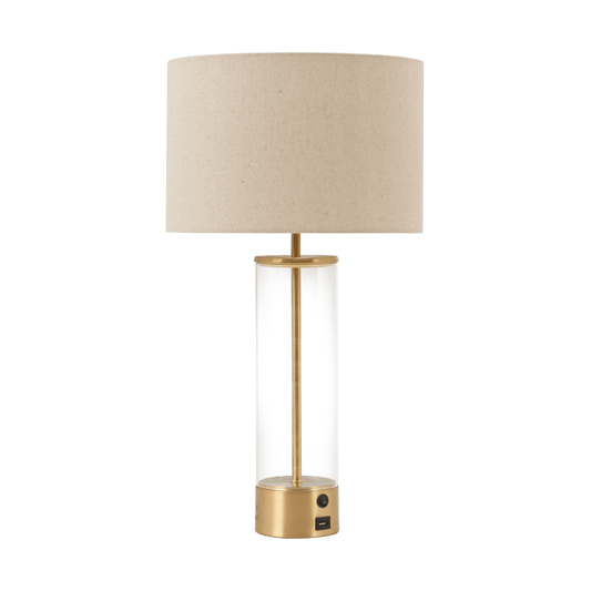 Boreal Table Lamp Beige & Gold - Elite Maison