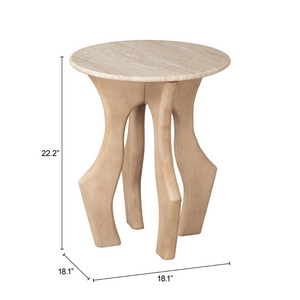 Eda Side Table White & Natural