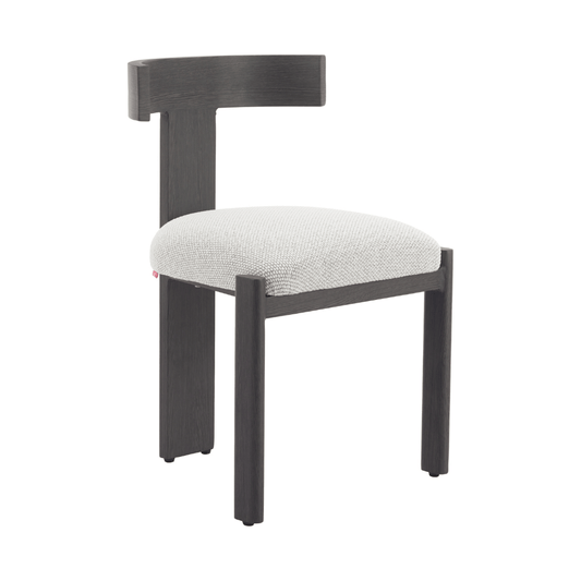 Black and beige Tiana dining chair by Zuo with modern olefin upholstery and aluminum frame, showcasing sleek seating design.