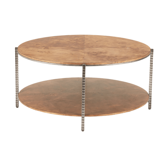 Brown Adna coffee table by Zuo featuring a sleek design and sturdy construction in a modern living room setting.