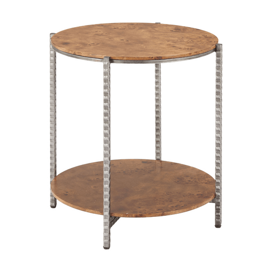 Zuo Adna brown side table with steel detailing and a refined brown surface, ideal as an accent or side table.
