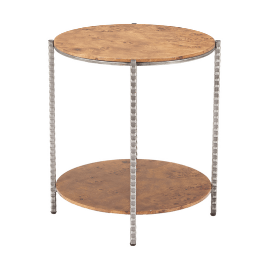 Zuo Adna brown side table with steel detailing and a refined brown surface, suitable as an accent or side table.