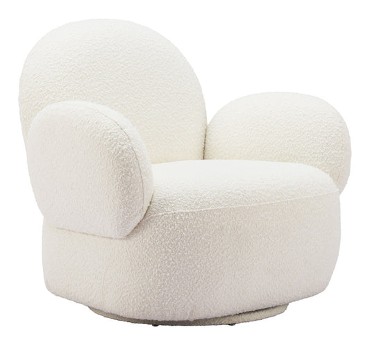 Pilka Swivel Chair White - Elite Maison
