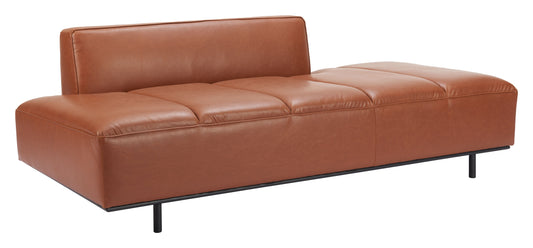 Brown Confection Sofa by Zuo with a steel frame, showcasing plush upholstery and modern urban maximalist style.