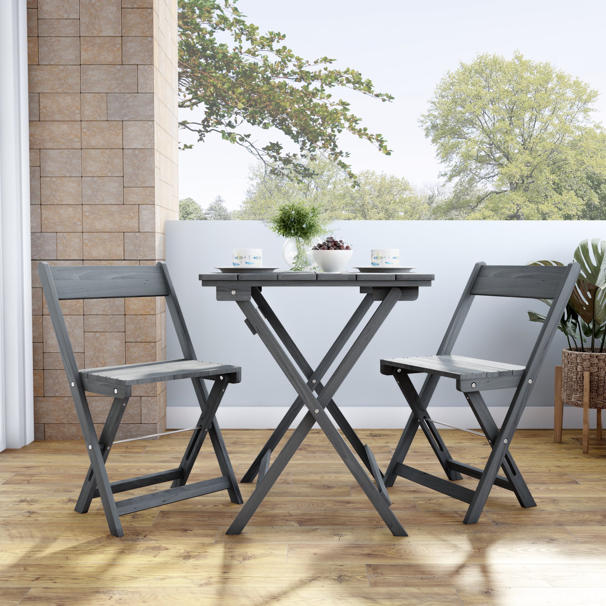 Nantucket Grey 3Pc Bistro Set