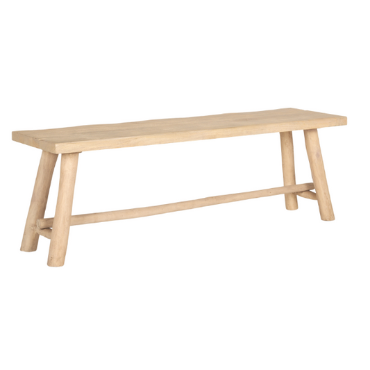 Sekou Light Brown Wooden Craftsman Bench - Elite Maison