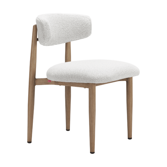 Zuo Bege dining chair with a modern design, featuring a sleek seat and wooden legs, ideal for contemporary dining rooms.