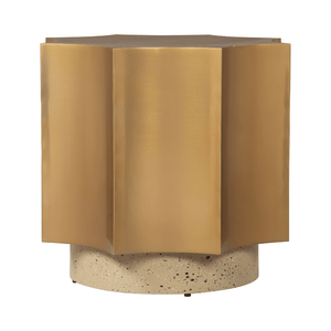 Osam Side Table Gold & Beige - Elite Maison
