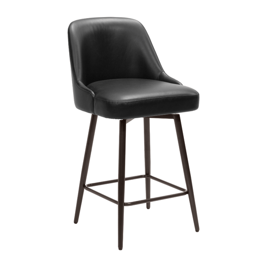 Keppel Swivel Counter Stool Black & Bronze - Elite Maison