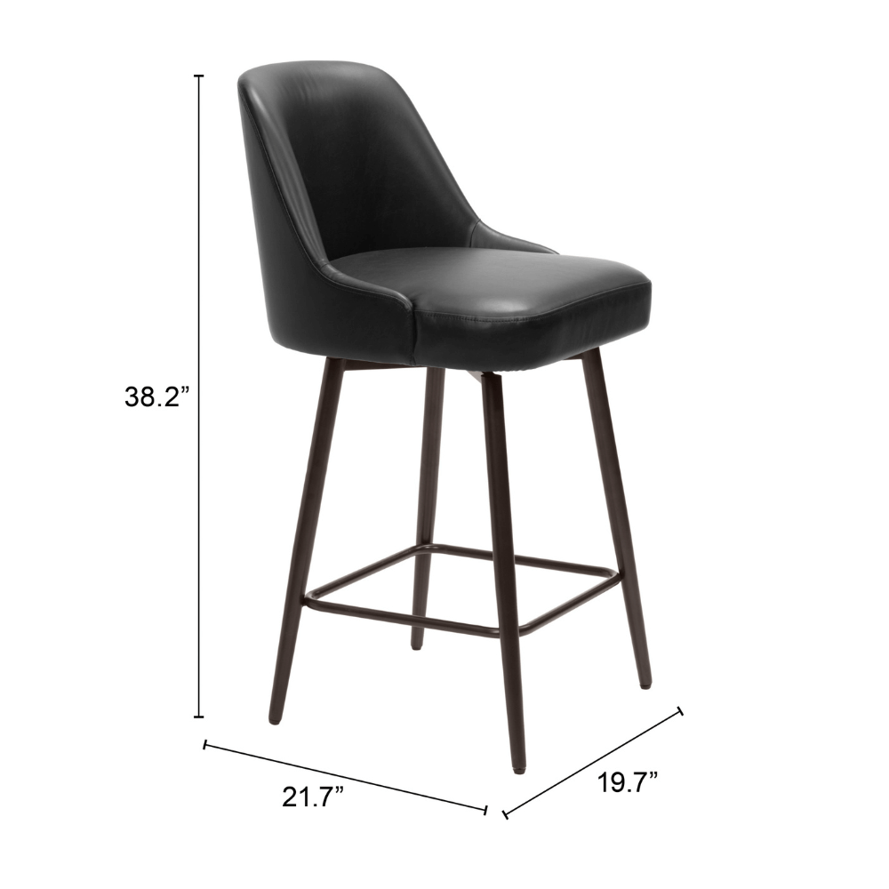 Keppel Swivel Counter Stool Black & Bronze