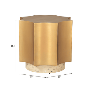 Osam Side Table Gold & Beige - Elite Maison
