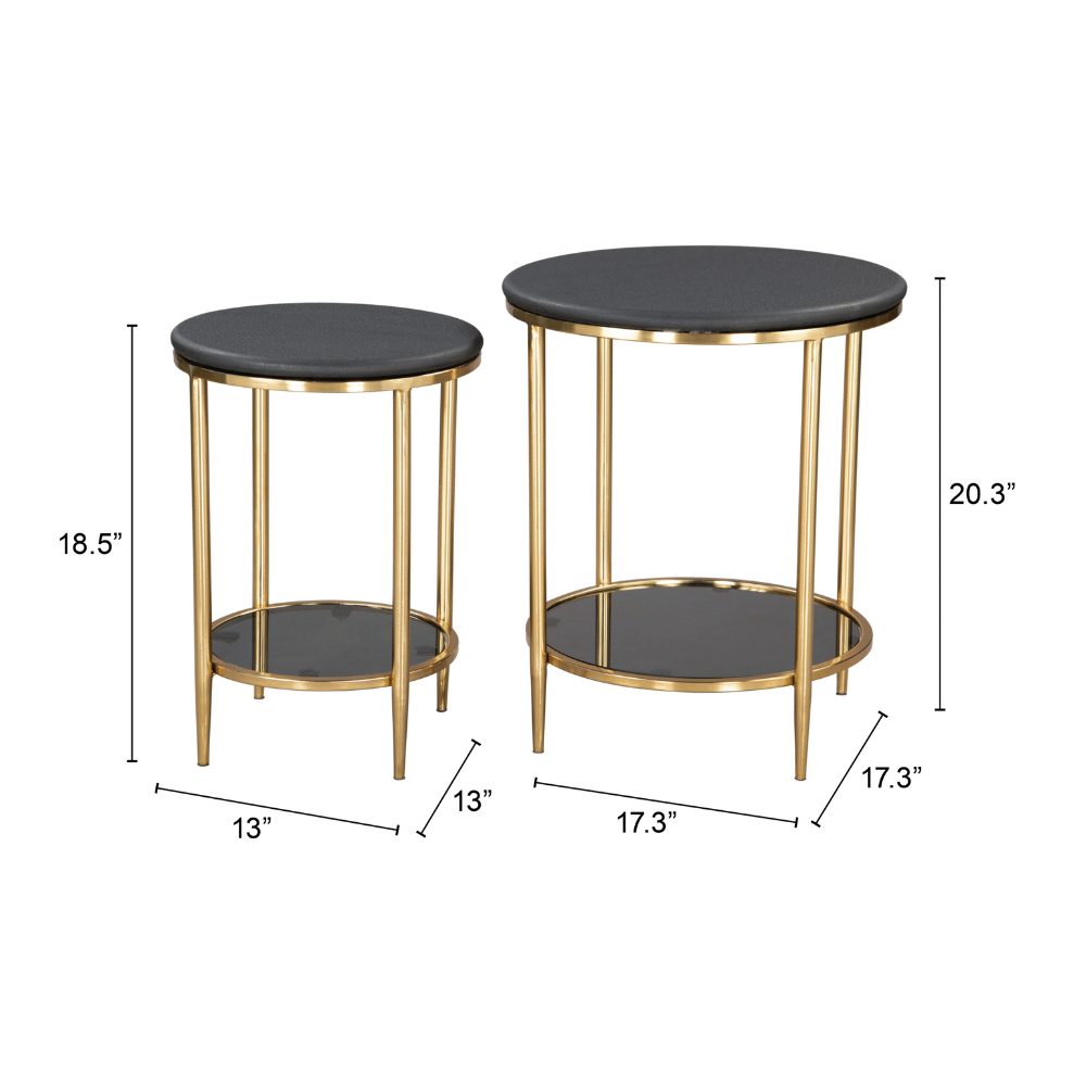 Koper Coffee Table Set Black - Elite Maison