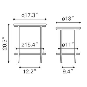 Koper Coffee Table Set Black - Elite Maison