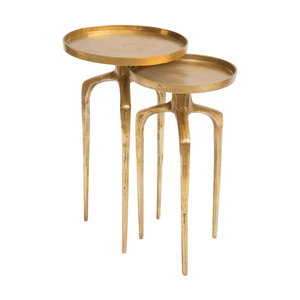 Como Accent Table Set Antique Gold - Elite Maison