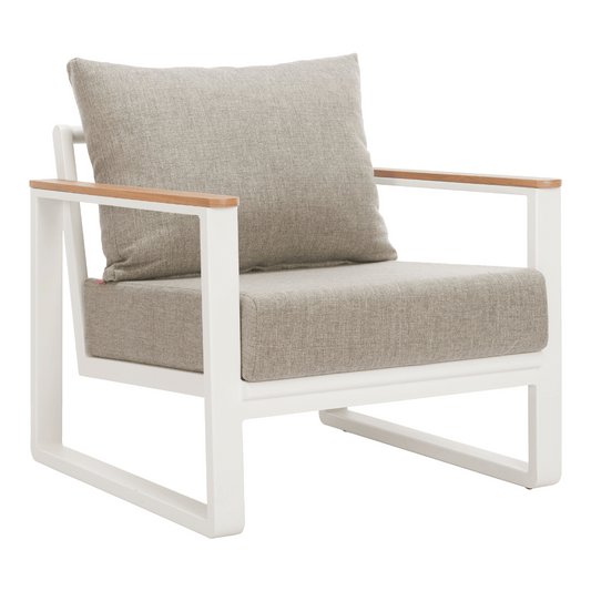 Welt Armchair Taupe & White - Elite Maison
