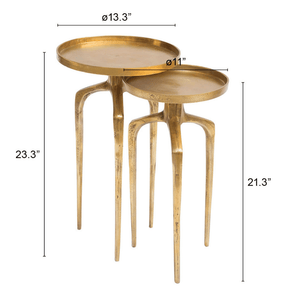 Como Accent Table Set Antique Gold - Elite Maison