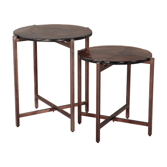 Gema Coffee Table Set Bronze - Elite Maison