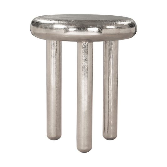 Silver Arian side table by Zuo featuring a sleek design and modern aesthetic, perfect for accenting any living space.