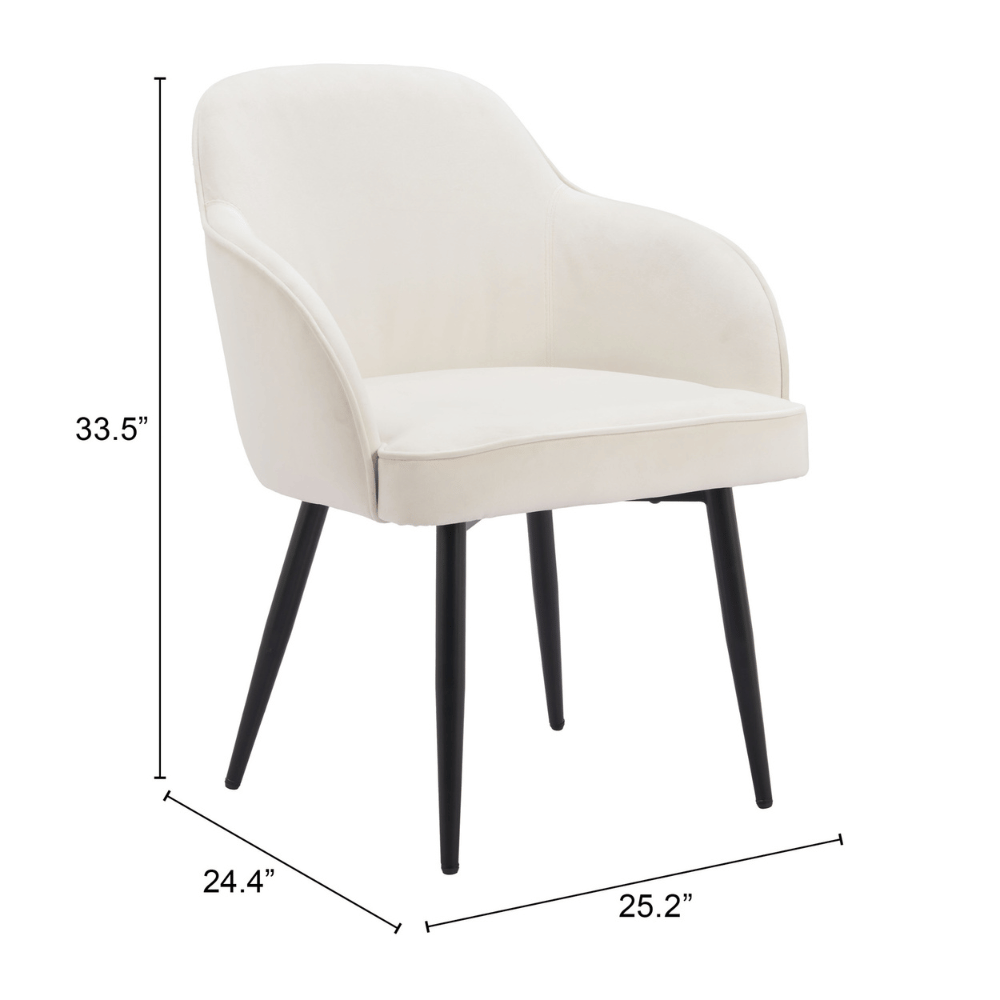 Jolie Dining Chair Ivory - Set of 2