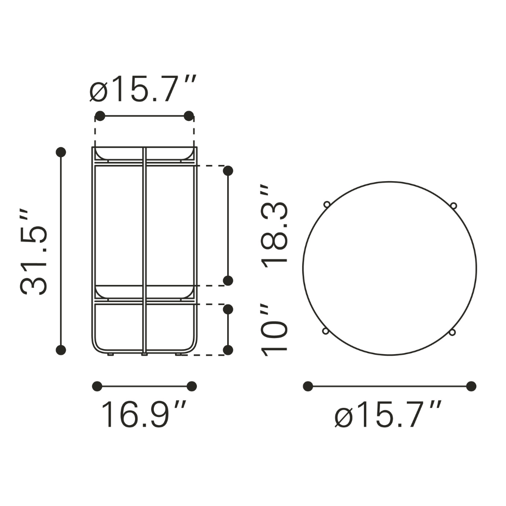 Bronson Accent Table Bronze - Elite Maison
