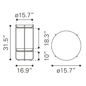 Bronson Accent Table Bronze - Elite Maison