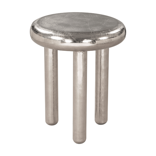 Arian side table by Zuo in silver finish, featuring a sleek design and modern accent for living spaces.
