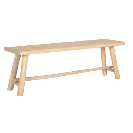 Sekou Light Brown Wooden Craftsman Bench