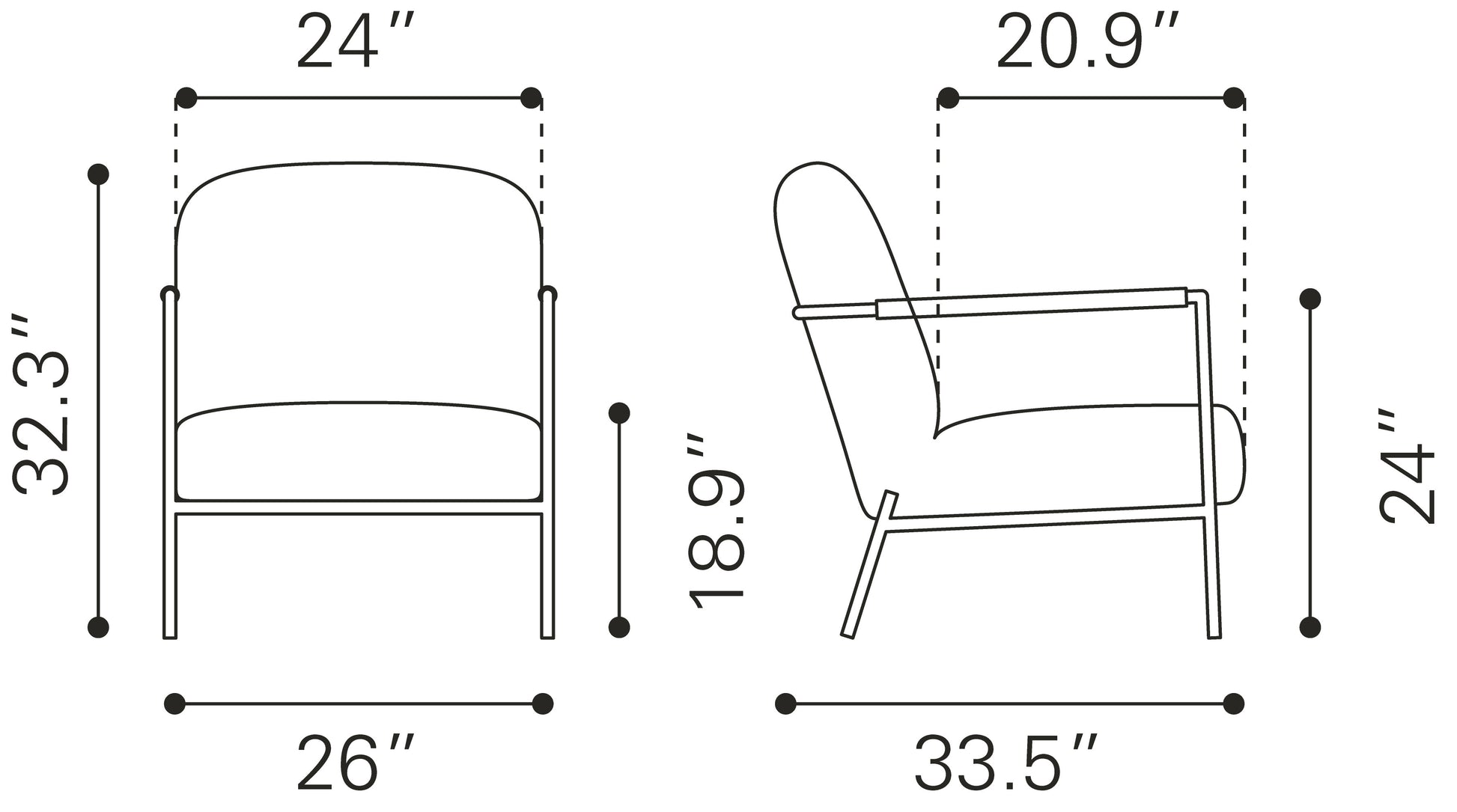 Chicago Accent Chair Ivory - Elite Maison