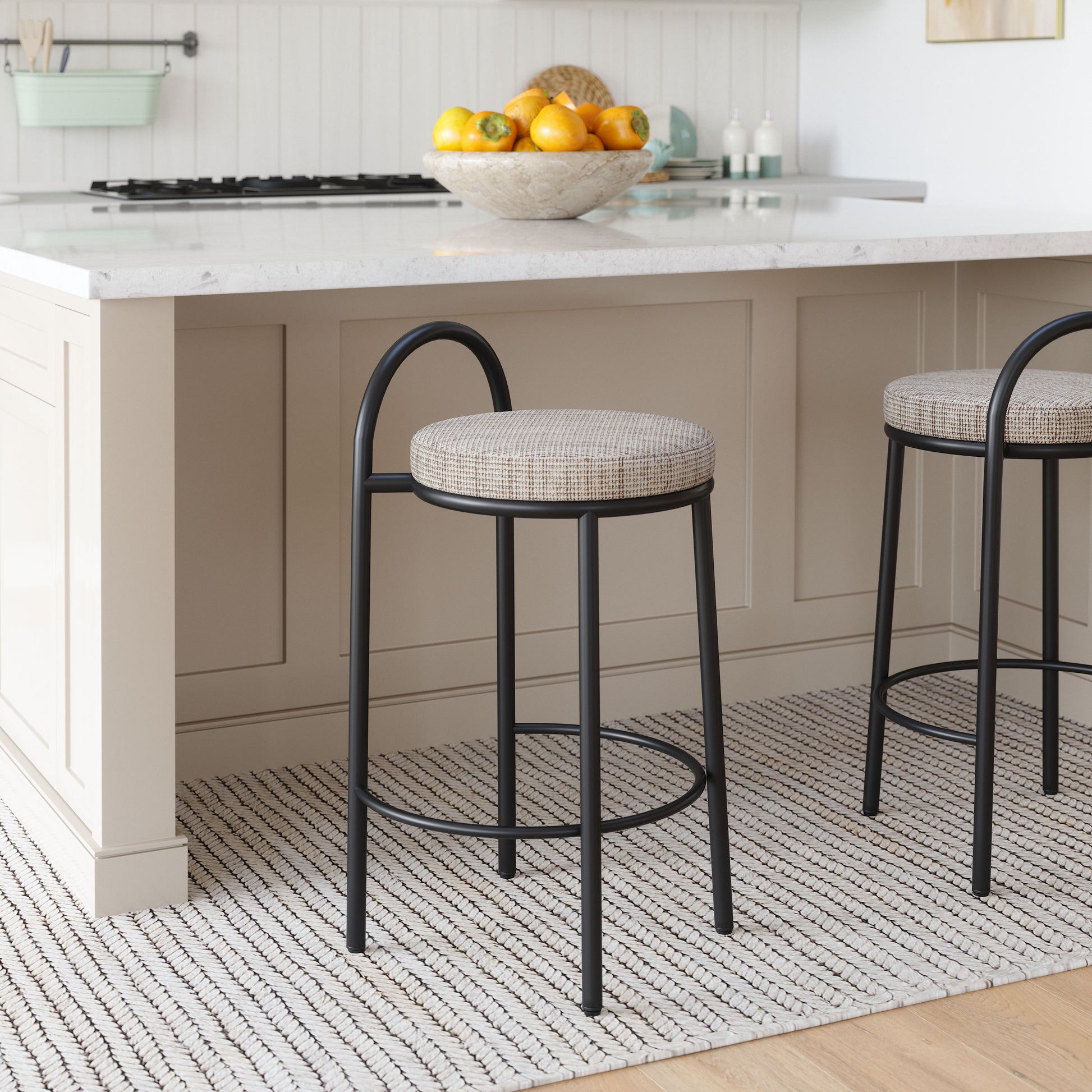 Sisal Counter Stool Beige Tweed