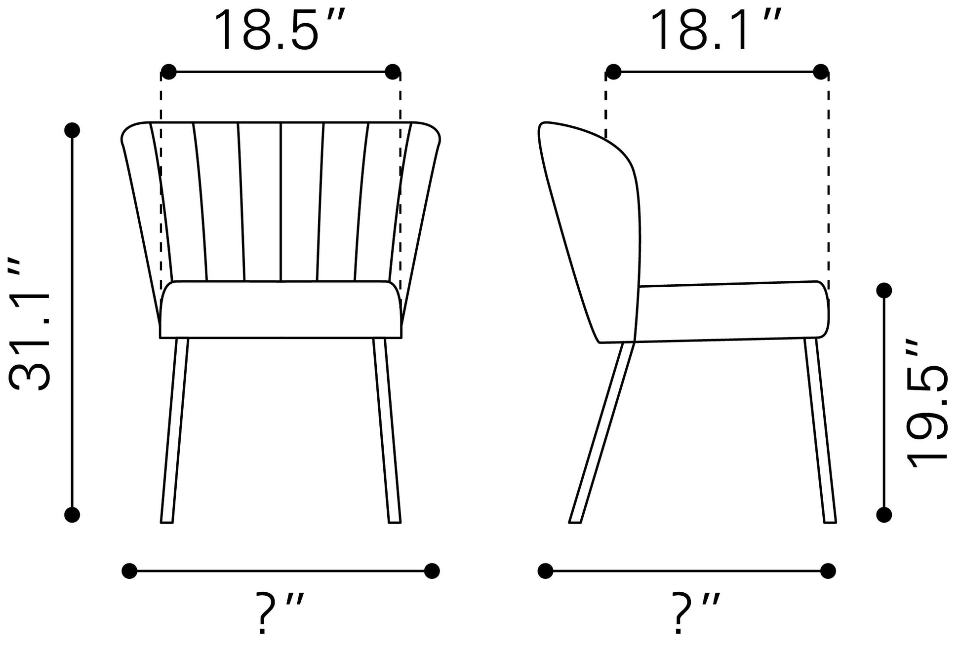 Aimee Dining Chair Cream - Set of 2