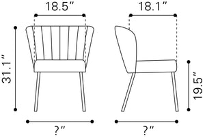 Aimee Dining Chair Cream - Set of 2