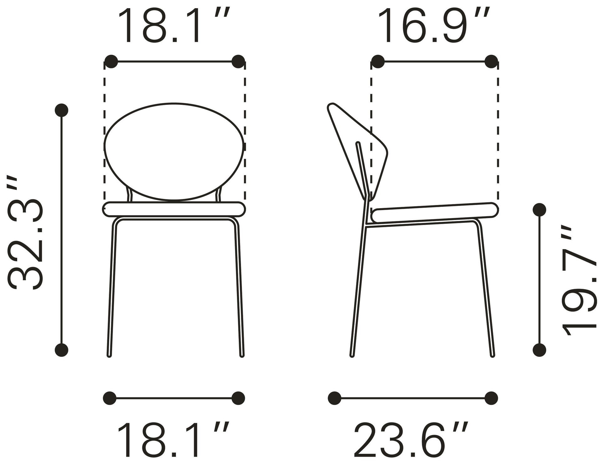 Clyde Dining Chair Geometric Print - Elite Maison