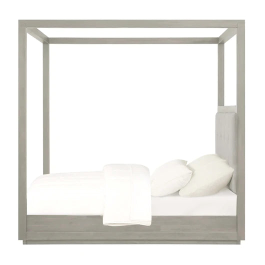 Oxford Upholstered Canopy Bed in Mineral - Elite Maison