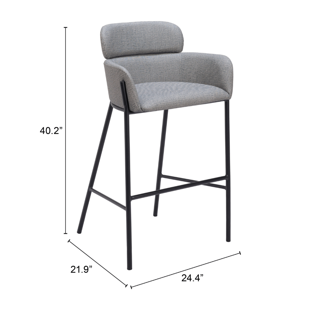 Bremor Barstool Slate Gray - Elite Maison