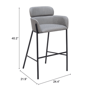 Bremor Barstool Slate Gray - Elite Maison
