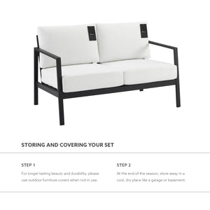 Alora Aluminum Natural Loveseat